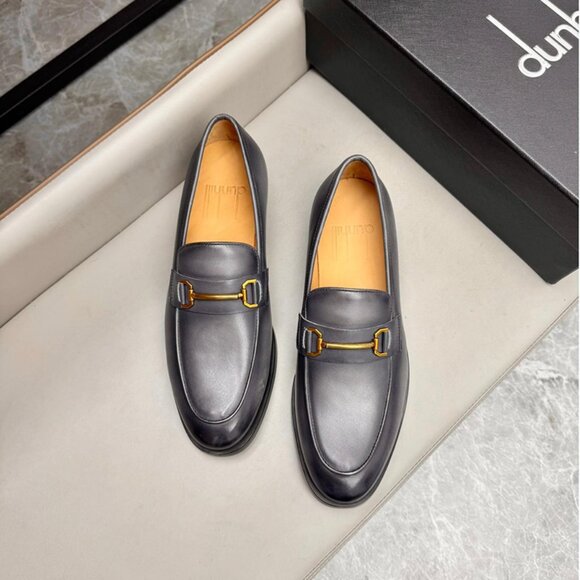 Dunhill Classic Business Leather Shoes Gray main image 8